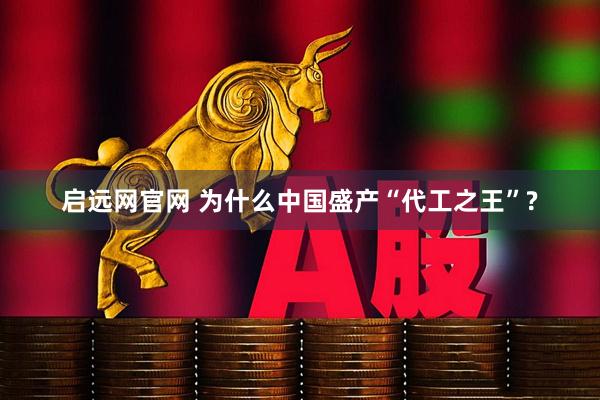 启远网官网 为什么中国盛产“代工之王”?