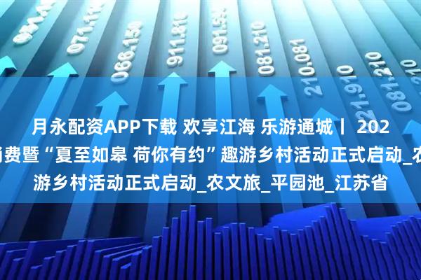 月永配资APP下载 欢享江海 乐游通城丨 2025年南通乡村旅游促消费暨“夏至如皋 荷你有约”趣游乡村活动正式启动_农文旅_平园池_江苏省
