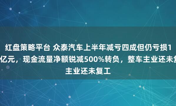红盘策略平台 众泰汽车上半年减亏四成但仍亏损1.48亿元，现金流量净额锐减500%转负，整车主业还未复工